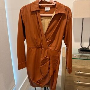 SAYLOR Terracotta Faux Leather Jacket